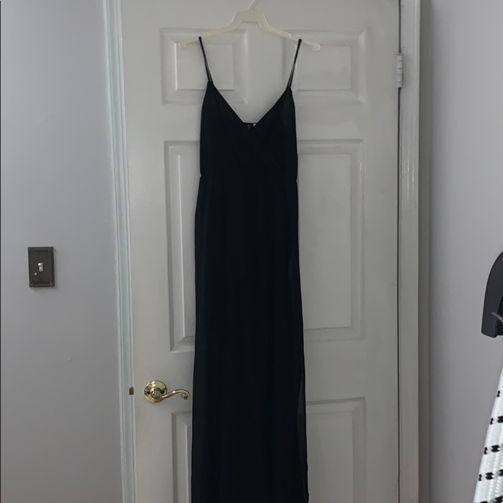 BLACK SHEER MIDI DRESS